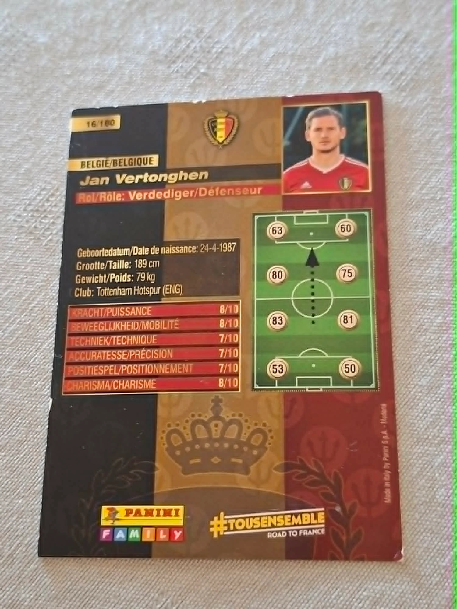 Panini / Voetbalkaart / Jan Vertonghen / Rode Duivels – photo 2
